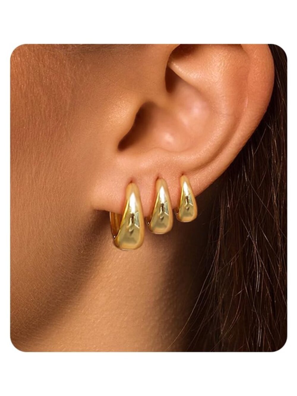 Surgical Steel Small Huggie Hoop Earrings for Women Hypoallergenic 3 Pairs
